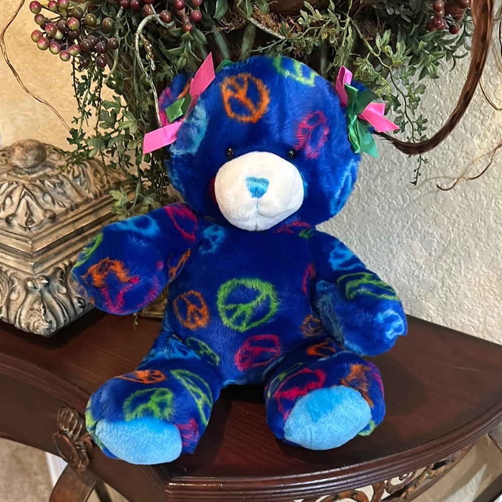 Build-A-Bear Colorful Peace Sign Teddy Bear